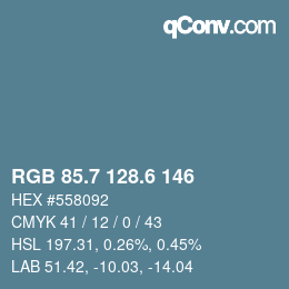 カラーコード: RGB 85.7 128.6 146 | qconv.com