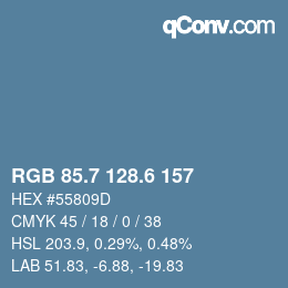 カラーコード: RGB 85.7 128.6 157 | qconv.com