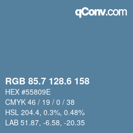 カラーコード: RGB 85.7 128.6 158 | qconv.com