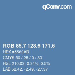 カラーコード: RGB 85.7 128.6 171.6 | qconv.com