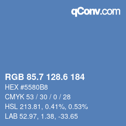 カラーコード: RGB 85.7 128.6 184 | qconv.com
