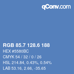 カラーコード: RGB 85.7 128.6 188 | qconv.com