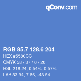 カラーコード: RGB 85.7 128.6 204 | qconv.com