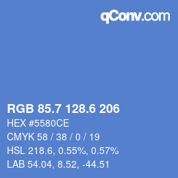 カラーコード: RGB 85.7 128.6 206 | qconv.com