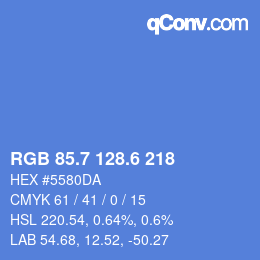 カラーコード: RGB 85.7 128.6 218 | qconv.com