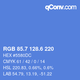 カラーコード: RGB 85.7 128.6 220 | qconv.com