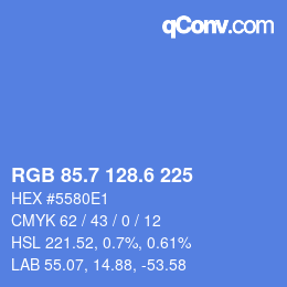 カラーコード: RGB 85.7 128.6 225 | qconv.com