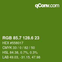 カラーコード: RGB 85.7 128.6 23 | qconv.com