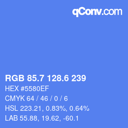 カラーコード: RGB 85.7 128.6 239 | qconv.com