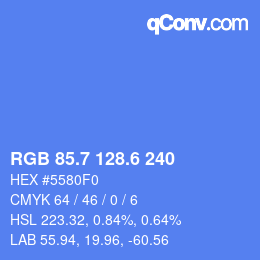 カラーコード: RGB 85.7 128.6 240 | qconv.com