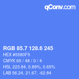 カラーコード: RGB 85.7 128.6 245 | qconv.com