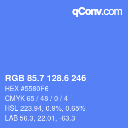 カラーコード: RGB 85.7 128.6 246 | qconv.com