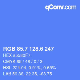 カラーコード: RGB 85.7 128.6 247 | qconv.com