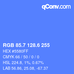 カラーコード: RGB 85.7 128.6 255 | qconv.com