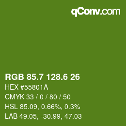 カラーコード: RGB 85.7 128.6 26 | qconv.com