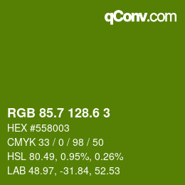 カラーコード: RGB 85.7 128.6 3 | qconv.com