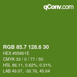 カラーコード: RGB 85.7 128.6 30 | qconv.com