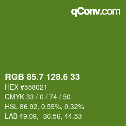カラーコード: RGB 85.7 128.6 33 | qconv.com