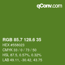 カラーコード: RGB 85.7 128.6 35 | qconv.com