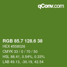 カラーコード: RGB 85.7 128.6 38 | qconv.com