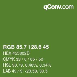 カラーコード: RGB 85.7 128.6 45 | qconv.com