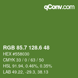 カラーコード: RGB 85.7 128.6 48 | qconv.com