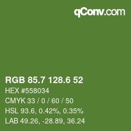 カラーコード: RGB 85.7 128.6 52 | qconv.com