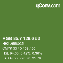 カラーコード: RGB 85.7 128.6 53 | qconv.com