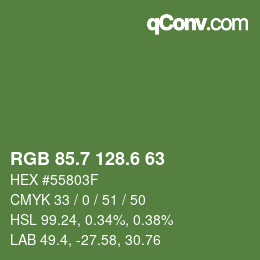 カラーコード: RGB 85.7 128.6 63 | qconv.com
