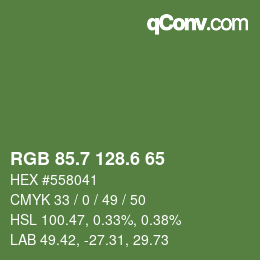 カラーコード: RGB 85.7 128.6 65 | qconv.com