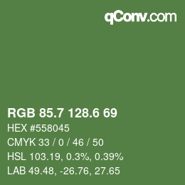 カラーコード: RGB 85.7 128.6 69 | qconv.com