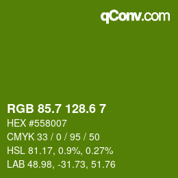 カラーコード: RGB 85.7 128.6 7 | qconv.com