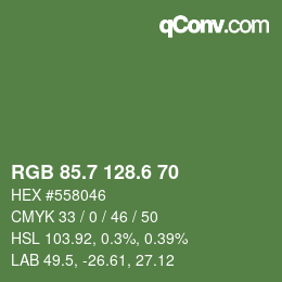 カラーコード: RGB 85.7 128.6 70 | qconv.com