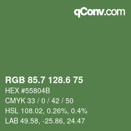 カラーコード: RGB 85.7 128.6 75 | qconv.com
