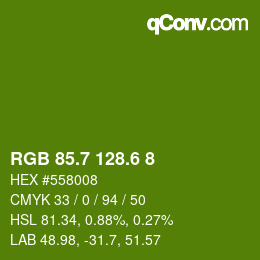 カラーコード: RGB 85.7 128.6 8 | qconv.com