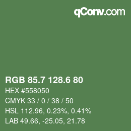 カラーコード: RGB 85.7 128.6 80 | qconv.com