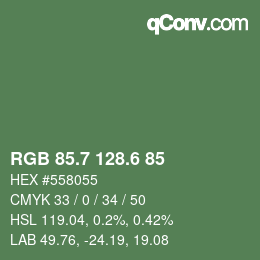 カラーコード: RGB 85.7 128.6 85 | qconv.com