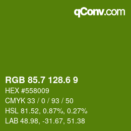 カラーコード: RGB 85.7 128.6 9 | qconv.com