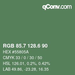 カラーコード: RGB 85.7 128.6 90 | qconv.com