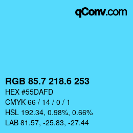 カラーコード: RGB 85.7 218.6 253 | qconv.com