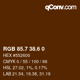 カラーコード: RGB 85.7 38.6 0 | qconv.com