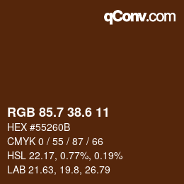 カラーコード: RGB 85.7 38.6 11 | qconv.com