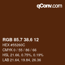カラーコード: RGB 85.7 38.6 12 | qconv.com