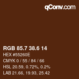 カラーコード: RGB 85.7 38.6 14 | qconv.com