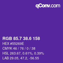 カラーコード: RGB 85.7 38.6 158 | qconv.com