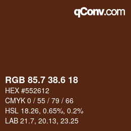 カラーコード: RGB 85.7 38.6 18 | qconv.com