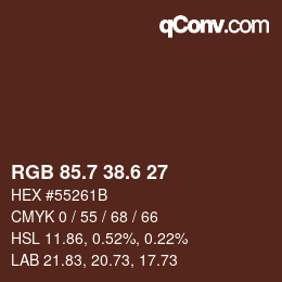 カラーコード: RGB 85.7 38.6 27 | qconv.com