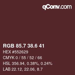 カラーコード: RGB 85.7 38.6 41 | qconv.com