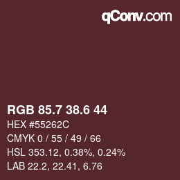 カラーコード: RGB 85.7 38.6 44 | qconv.com