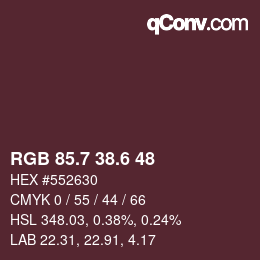 カラーコード: RGB 85.7 38.6 48 | qconv.com